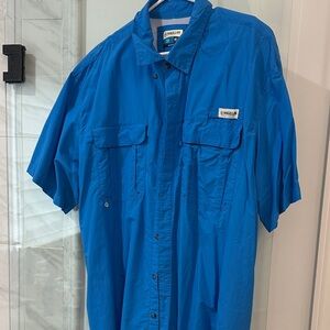 Magellan Outdoors Men's Vibrant Blue Casual Shirt